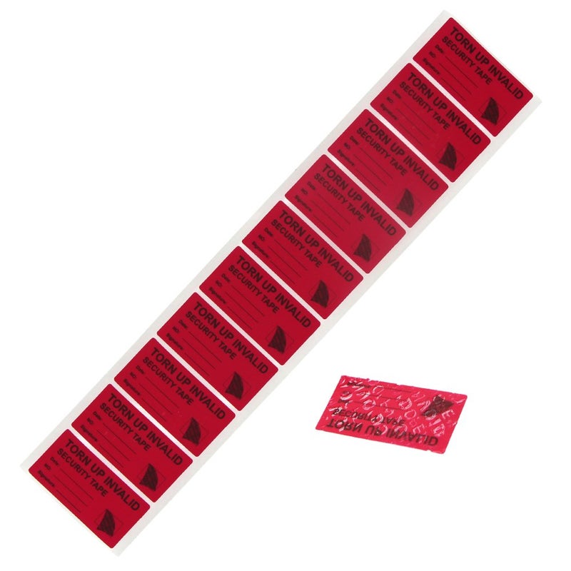 Solitary Walker 100Pcs Tamper Evident Security Void Stickers 1x2 inch Red Tamper Proof Labels Safety Torn up Invalid Seals Tape No Transfer No Damage to Protected Item - Image 2